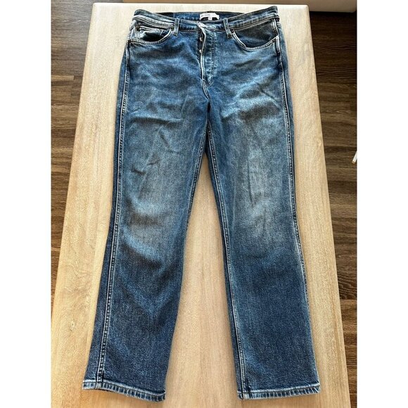 REDONE 50s Cigarette Jeans Medium Wash Retro Stone Size 31 Classic - Picture 3 of 9